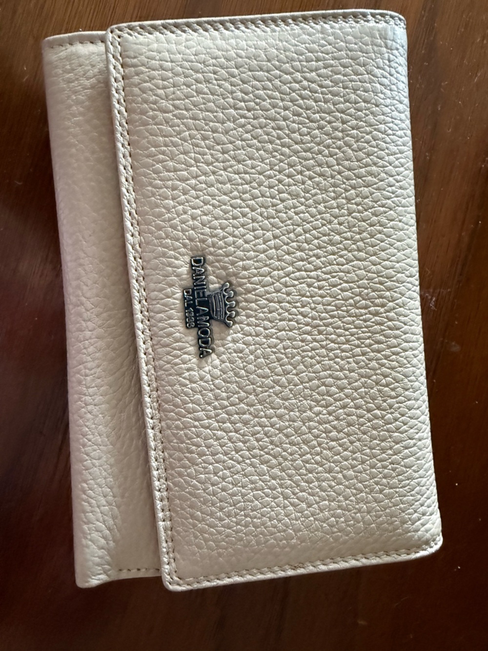 Daniel LaModa Cream Pebbled Leather Wallet